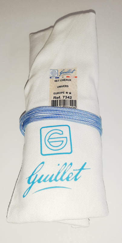 Set of 8 letter chisels Guillet in white linen bag