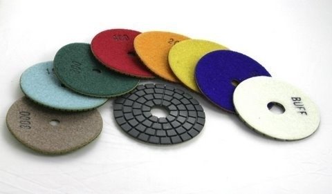 Diamond grinding pad 100 mm wet use, each with Velcro fastener