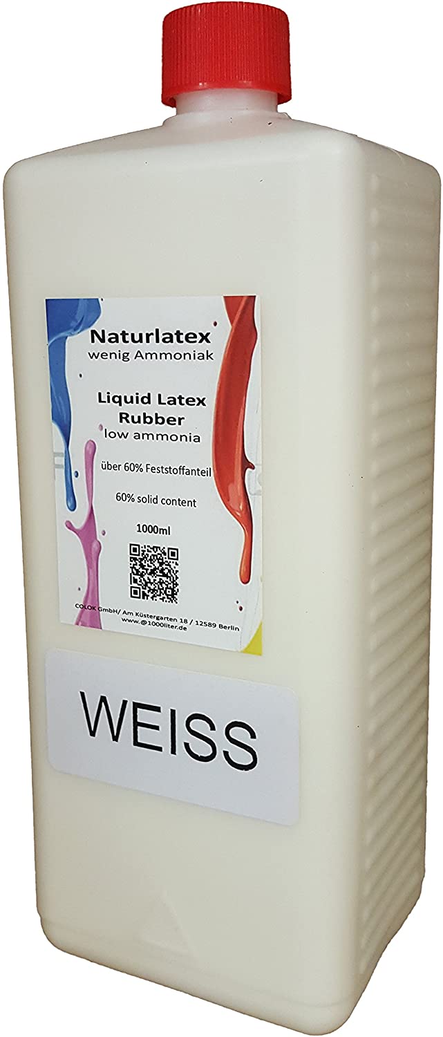 Liquid Latex WHITE 1 litre mask maker crafting latex milk latex 1000 ml pre-coloured white